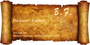 Beiner Fedor névjegykártya